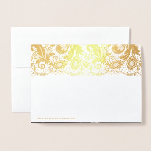 Gouden Folie Kant Bloemen Bruiloft Save the Date Folie Kaarten (Met envelop)