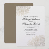 Gouden Folie Kant Elegante Huwelijksuitnodiging Kaart (Voorkant / Achterkant)