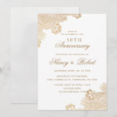 Gouden Folie Kant Wit 50ste Huwelijk Jubileum Kaart (Voorkant / Achterkant)