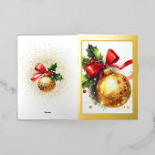 Gouden Folie Kerst Ornament Kaart (Buiten Laag)