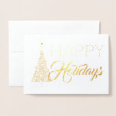 Gouden Folie Kerstboom Prettig Kerstfeest Fotokaar Kaarten (Voorkant met envelop)