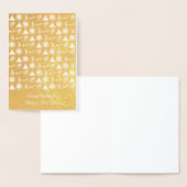 Gouden folie kerstkaart met kerst iconen kaarten (Display)