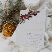 Gouden folie Klassiek Kerstfeest Folie Uitnodiging