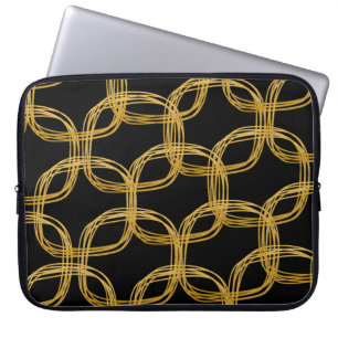 Gouden Folie Krabbel Cirkel Chic Laptop Hoesje Sleeve