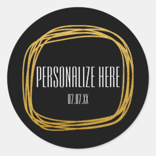 Gouden Folie Krabbel Cirkel Modern Glam Stickers