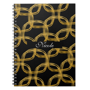 Gouden Folie Krabbel Cirkel Modern Notitieboek Jou