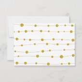 Gouden folie kralen en streep moderne bruiloft RSV RSVP Kaartje (Achterkant)