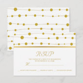 Gouden folie kralen en streep moderne bruiloft RSV RSVP Kaartje (Voorkant / Achterkant)