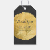 Gouden folie krijtbord bruiloft cadeaulabel (Voorkant)