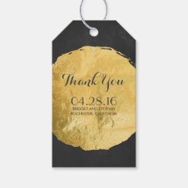 Gouden folie krijtbord bruiloft cadeaulabel