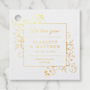 Gouden folie laat liefde groeien Hand getrokken bl Bedankjes Labels