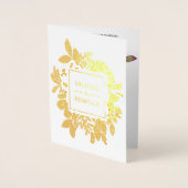 Gouden folie Levendige tuin Bloemen bruiloft uitno Folie Kaarten (Voorkant)