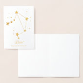 Gouden Folie LIBRA Sterrenbeeld Constellatie Folie Kaarten (Display)