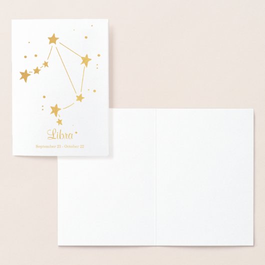Gouden Folie LIBRA Sterrenbeeld Constellatie Folie Kaarten (Display)
