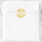 Gouden folie look Star Mandala Bat Mitzvah Ronde Sticker (Tas)