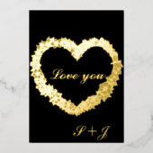 Gouden folie love you kaart (Voorkant)