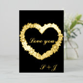 Gouden folie love you kaart (Staand Voorkant)