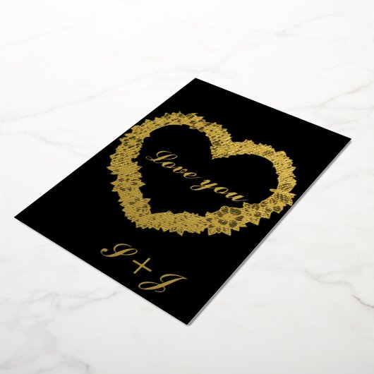 Gouden folie love you kaart (Gedraaid)