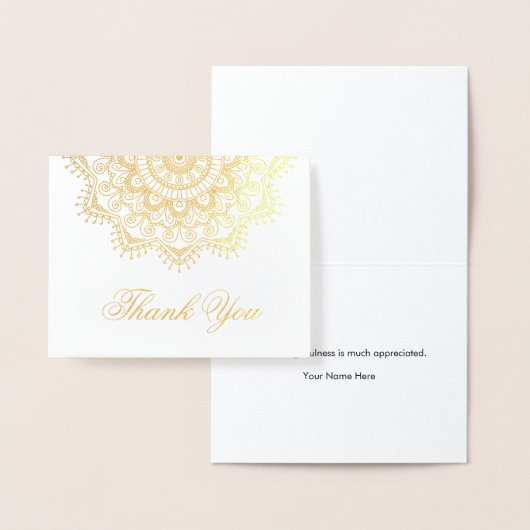 Gouden Folie Mandala Elegant Dank u Folie Kaarten (Display)