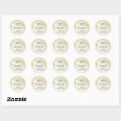 Gouden Folie Marmeren Textuur Islamitische bruilof Ronde Sticker (Vel)