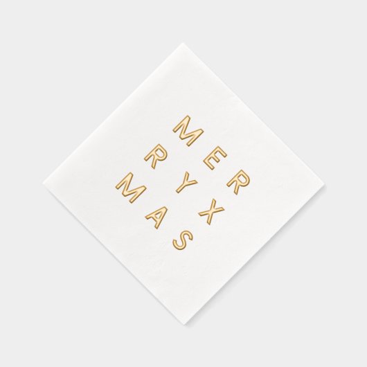 Gouden Folie Merry Xmas Cocktail servetten (Rechts)