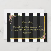 Gouden folie met bloemen WILT U MIJN GETUIGE ZIJN? Kaart (Achterkant)