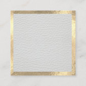 Gouden Folie Metalen Afwerking Witte Leer Vierkante Visitekaartje (Achterkant)