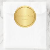 Gouden Folie Metallic Monogram Bruiloft Sticker (Tas)