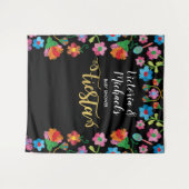 Gouden folie Mexicaans feest borduurwerk achtergro Wandkleed (Voorkant (horizontaal))