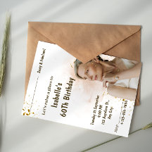 Gouden Folie Mijlpalen Verjaardagsuitnodiging