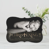 Gouden folie Modern Bold Cross doopsel Religieus Kaart (Staand voorkant)