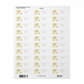 Gouden Folie Moderne Bloem Bruiloft Adreslabels Etiket (Full Sheet)