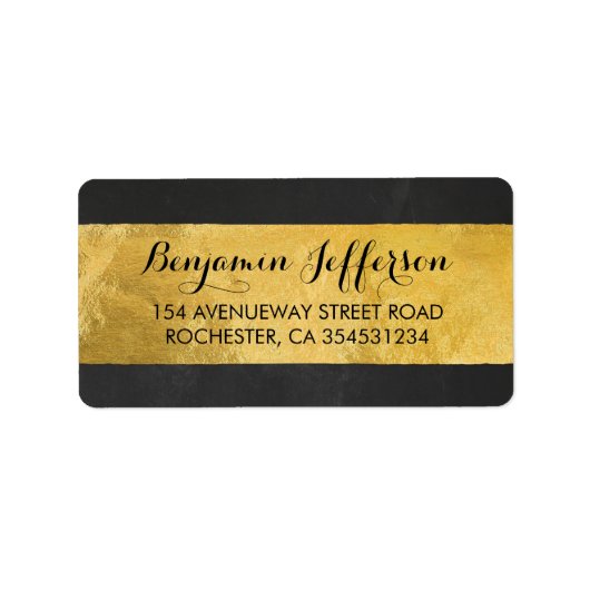 Gouden folie Moderne bruiloft Etiket (Voorkant)