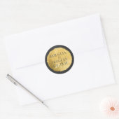 Gouden folie Moderne bruiloft Ronde Sticker (Envelop)