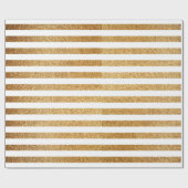 Gouden folie Moderne Elegante Streep Cadeaupapier (Vlak)