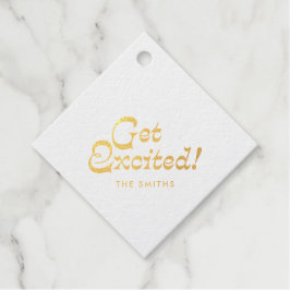 Gouden folie Moderne minimalistisch Get Opgewonden Bedankjes Labels