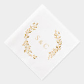 Gouden Folie Monogram Krans Elegante Huwelijk Folie Servetten (Rechts)