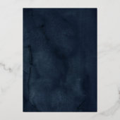 Gouden folie Navy Blush Roze Bloemige Quinceanera Folie Uitnodiging (Achterkant)