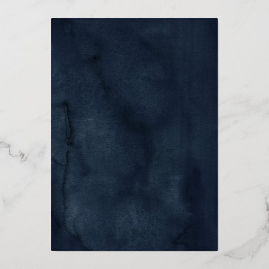 Gouden folie Navy Blush Roze Bloemige Quinceanera Folie Uitnodiging (Achterkant)