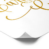 Gouden Folie (Nep) Trouwbord - Elegante Typografie Poster (Hoek)