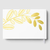 Gouden folie olijftak Mediterrane witte bruiloft Gastenboek (Achterkant)