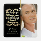 Gouden Folie Ontbrekend Onderdeel Herdenkingsfoto  Keramisch Ornament (Achterkant)