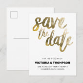 Gouden Folie Op Maat Gemaakte Persoonlijke Huwelij Aankondigingskaart (Voorkant / Achterkant)