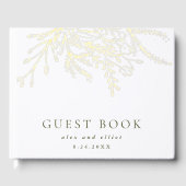 Gouden folie Overlopend Boeket Bruiloft Gastenboek (Voorkant)