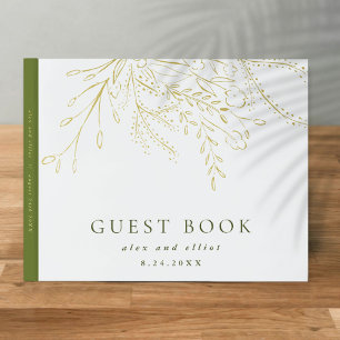 Gouden folie Overlopend Boeket Bruiloft Gastenboek