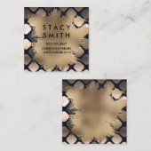 Gouden Folie | Pailletten Metaalpatroon Vierkante Visitekaartje (Voorkant / Achterkant)