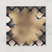 Gouden Folie | Pailletten Metaalpatroon Vierkante Visitekaartje (Achterkant)