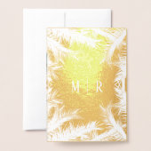 Gouden folie palm bladeren string lichten bruiloft folie kaarten (Met envelop)