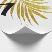 Gouden Folie Palmblad Tropische Monogram Beginlett Cadeaupapier (Hoek)