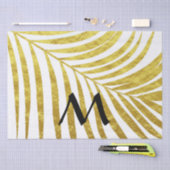 Gouden Folie Palmblad Tropische Monogram Beginlett Tissuepapier (Craft)